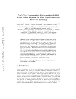 CAR-Net: Unsupervised Co-Attention Guided Registration Network for Joint
  Registration and Structure Learning