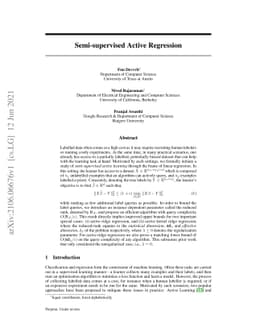 Semi-supervised Active Regression