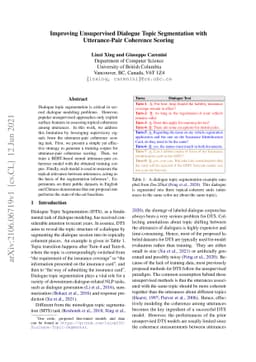 Improving Unsupervised Dialogue Topic Segmentation with Utterance-Pair
  Coherence Scoring