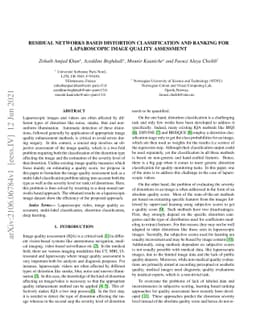Residual Networks based Distortion Classification and Ranking for
  Laparoscopic Image Quality Assessment