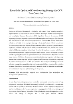 Toward the Optimized Crowdsourcing Strategy for OCR Post-Correction