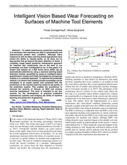 Intelligent Vision Based Wear Forecasting on Surfaces of Machine Tool
  Elements