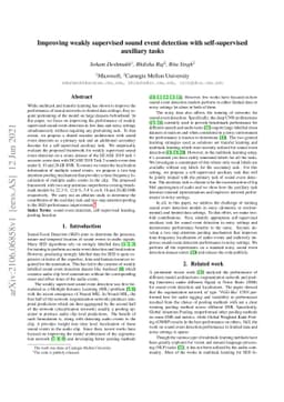 Improving weakly supervised sound event detection with self-supervised
  auxiliary tasks