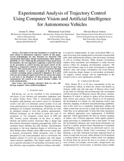 Experimental Analysis of Trajectory Control Using Computer Vision and
  Artificial Intelligence for Autonomous Vehicles