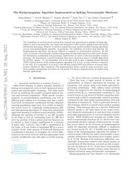 The Backpropagation Algorithm Implemented on Spiking Neuromorphic
  Hardware