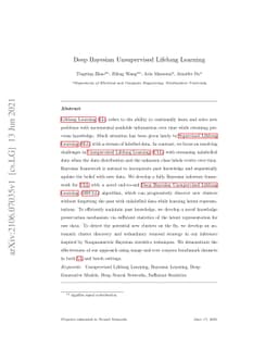 Deep Bayesian Unsupervised Lifelong Learning
