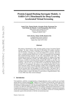 Protein-Ligand Docking Surrogate Models: A SARS-CoV-2 Benchmark for Deep
  Learning Accelerated Virtual Screening