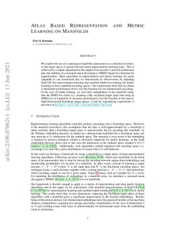 Atlas Based Representation and Metric Learning on Manifolds