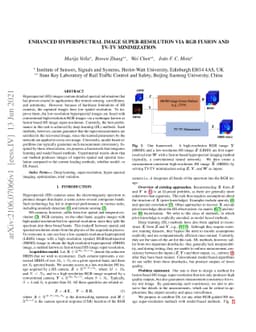 Enhanced Hyperspectral Image Super-Resolution via RGB Fusion and TV-TV
  Minimization