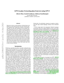 GPT3-to-plan: Extracting plans from text using GPT-3