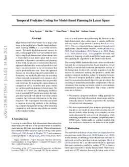 Temporal Predictive Coding For Model-Based Planning In Latent Space