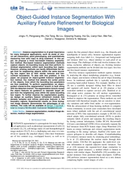 Object-Guided Instance Segmentation With Auxiliary Feature Refinement
  for Biological Images