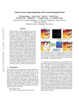 Context-Aware Image Inpainting with Learned Semantic Priors