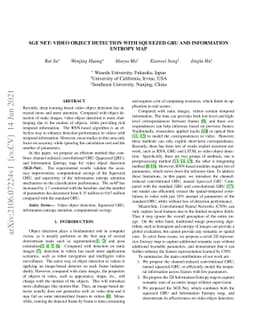 SGE net: Video object detection with squeezed GRU and information
  entropy map