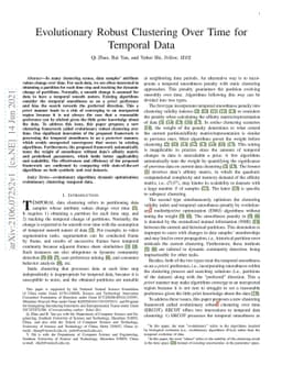 Evolutionary Robust Clustering Over Time for Temporal Data