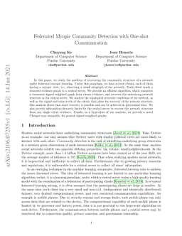 Federated Myopic Community Detection with One-shot Communication