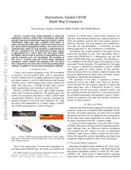 Deterministic Guided LiDAR Depth Map Completion