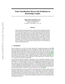 Node Classification Meets Link Prediction on Knowledge Graphs