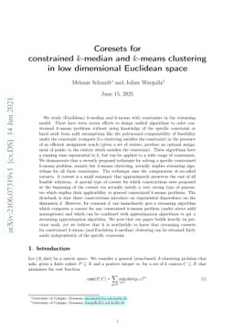 Coresets for constrained k-median and k-means clustering in low
  dimensional Euclidean space