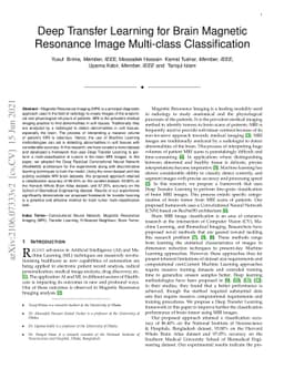 Deep Transfer Learning for Brain Magnetic Resonance Image Multi-class
  Classification