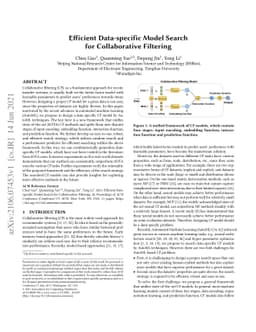 Efficient Data-specific Model Search for Collaborative Filtering