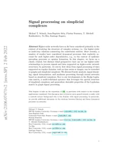 Signal processing on simplicial complexes