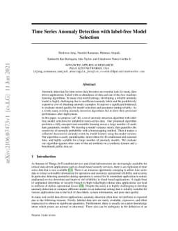 Time Series Anomaly Detection with label-free Model Selection