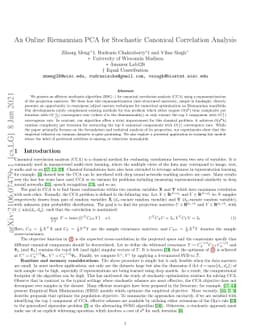 An Online Riemannian PCA for Stochastic Canonical Correlation Analysis