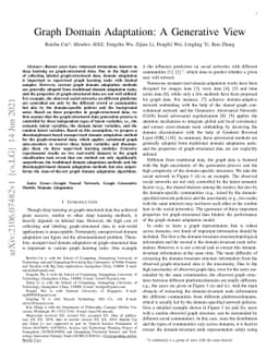 Graph Domain Adaptation: A Generative View