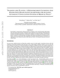 Training like Playing: A Reinforcement Learning And Knowledge
  Graph-based framework for building Automatic Consultation System in Medical
  Field
