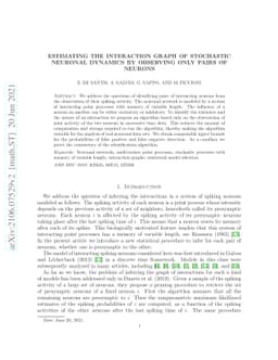 Estimating the interaction graph of stochastic neuronal dynamics by
  observing only pairs of neurons