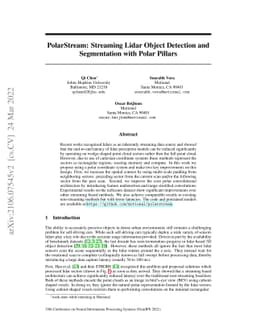 PolarStream: Streaming Lidar Object Detection and Segmentation with
  Polar Pillars
