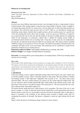 Dataset for eye-tracking tasks