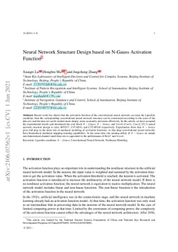 Neural Network Structure Design based on N-Gauss Activation Function