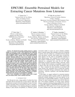 EPICURE Ensemble Pretrained Models for Extracting Cancer Mutations from
  Literature