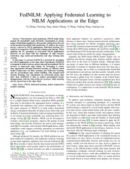FedNILM: Applying Federated Learning to NILM Applications at the Edge
