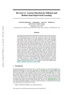 RETRIEVE: Coreset Selection for Efficient and Robust Semi-Supervised
  Learning