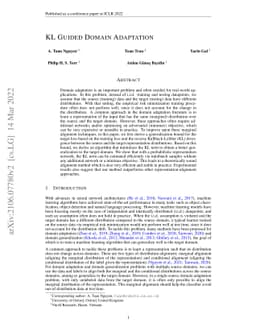 KL Guided Domain Adaptation