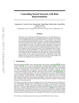 Controlling Neural Networks with Rule Representations