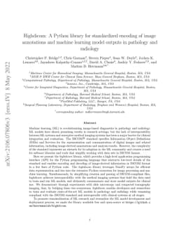 Highdicom: A Python library for standardized encoding of image
  annotations and machine learning model outputs in pathology and radiology