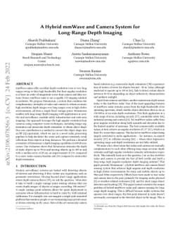 A Hybrid mmWave and Camera System for Long-Range Depth Imaging