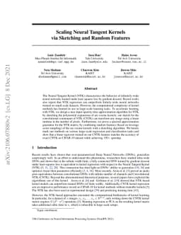 Scaling Neural Tangent Kernels via Sketching and Random Features