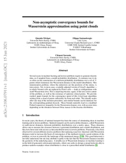 Non-asymptotic convergence bounds for Wasserstein approximation using
  point clouds