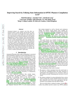 Improving Search by Utilizing State Information in OPTIC Planners
  Compilation to LP