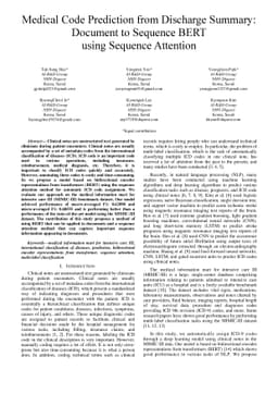 Medical Code Prediction from Discharge Summary: Document to Sequence
  BERT using Sequence Attention