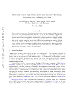 Modeling morphology with Linear Discriminative Learning: considerations
  and design choices