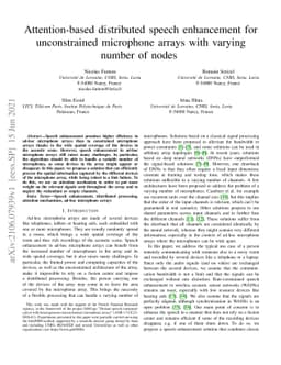 Attention-based distributed speech enhancement for unconstrained
  microphone arrays with varying number of nodes