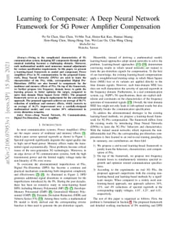 Learning to Compensate: A Deep Neural Network Framework for 5G Power
  Amplifier Compensation