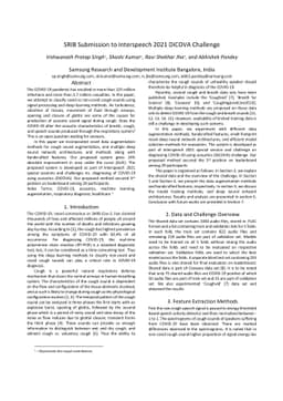 SRIB Submission to Interspeech 2021 DiCOVA Challenge