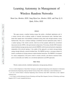 Learning Autonomy in Management of Wireless Random Networks